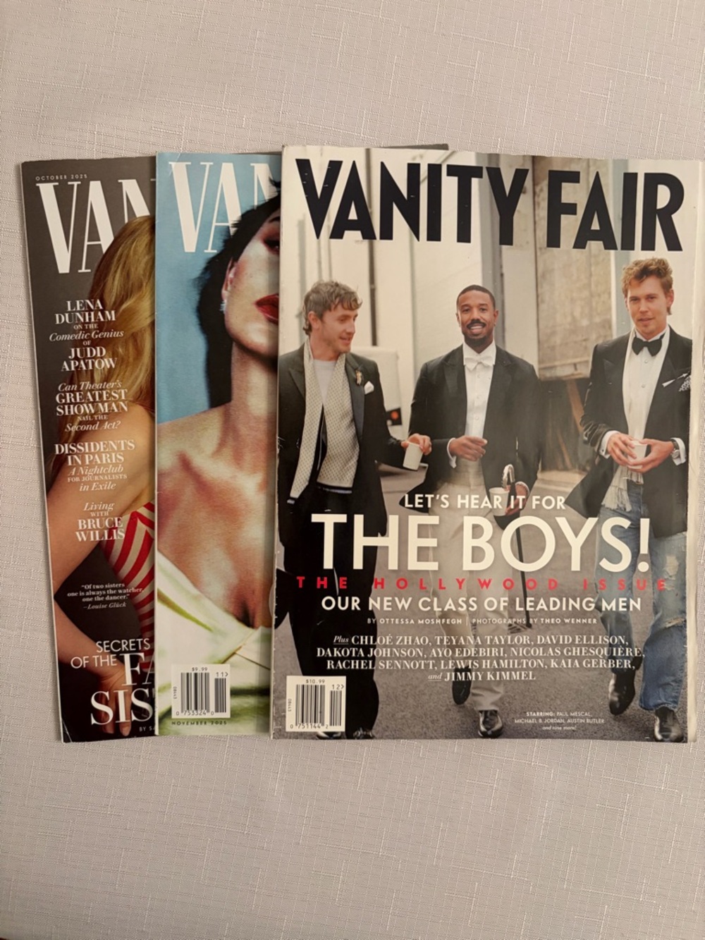 Vanity Fair Magazine Bundle - October, November 2025 and Hollywood 2026